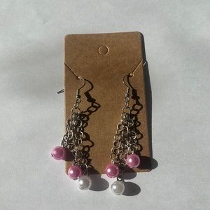 Handmade faux pearl earrings